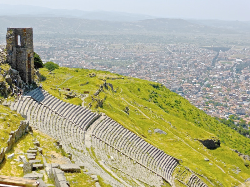 landmark, day, bergama, 4K, amphitheater, plant, beauty in nature, history, tourism, scenics - nature, built structure, outdoors, architecture, travel destinations