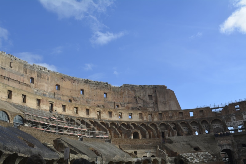 ruined, arch, archaeology, nature, travel destinations, ancient, day, italian, the past, arched, tourism, old, city, blue, colosseum, history, no people