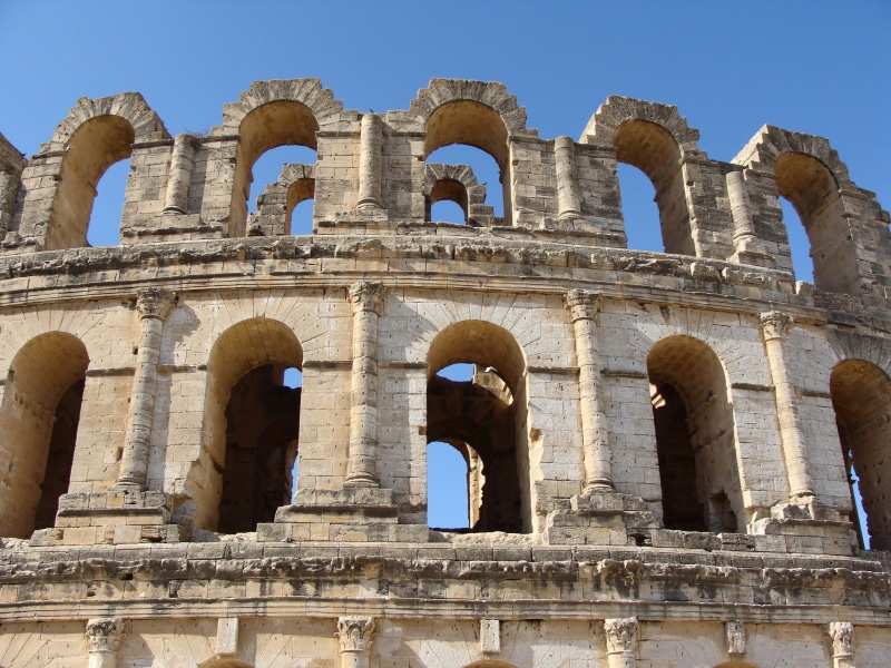 travel destinations, tourism, no people, ancient civilization, tunisia, history, architecture, ancient history, heritage, old ruin, amphitheater, arts culture and entertainment