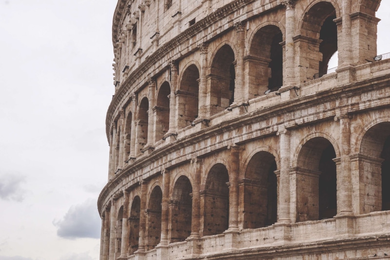 travel, sky, amphitheater, cloud - sky, historical, ancient civilization, flavian amphitheatre, travel destinations, archaeology, low angle view, day, ruined