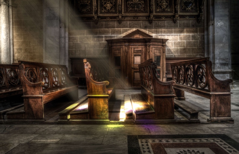 altar, statue, male likeness, dark, inside, house, faith, indoor, light, indoors, decoration, architecture, no people, craft, spirituality, representation