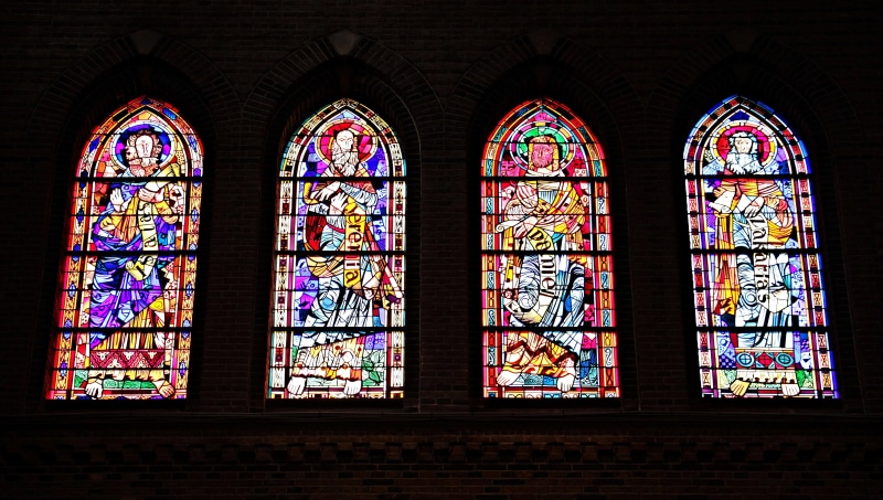 window glass, color, faith, multicolored, glasses, st catharina, color glazing, four, 4K, building, religion, house of worship, built structure, church