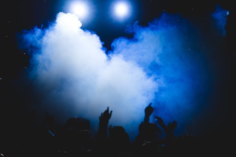 silhouette, festival, celebration, bar, blue, stage - performance space, excitement, party, group of people, nightlife, performance, 5K, stage, music festival