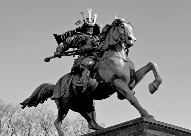 human representation, representation, history, rider, the past, horse, architecture, livestock, mammal, japan, sculpture, creativity, male likeness, sky