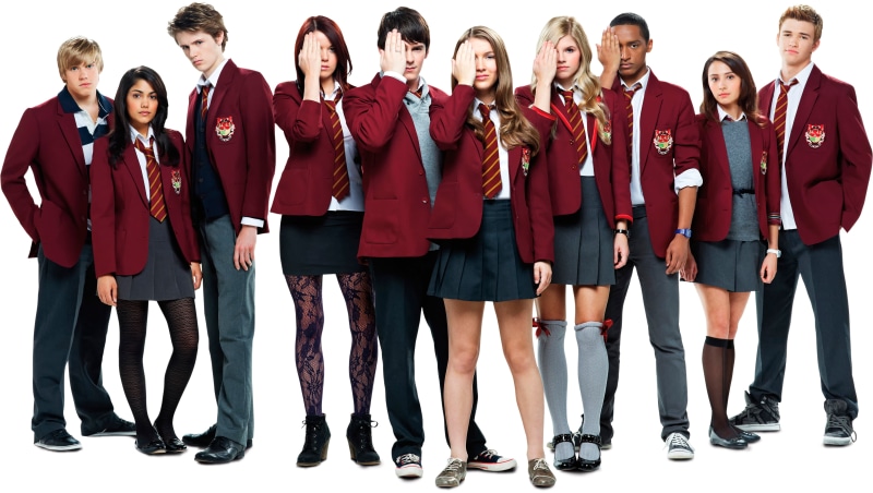 students, in a row, indoors, young men, portrait, skirts, group of people, Abode Of Anubis, young women, studio shot, real people, crowd, full length, adult