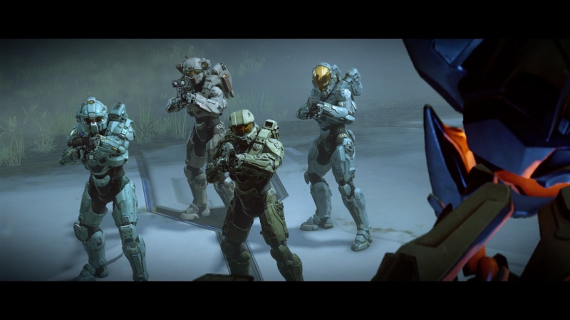  night, military uniform, Halo 5, military, headwear, 1080P, standing, human representation, clothing, fighting, uniform, work helmet, war, Halo