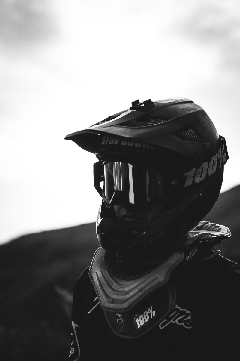 obscured face, day, nature, close-up, clothing, standing, lifestyles, one person, field, real people, downhill, sky, 100 percent, downhill rider, land