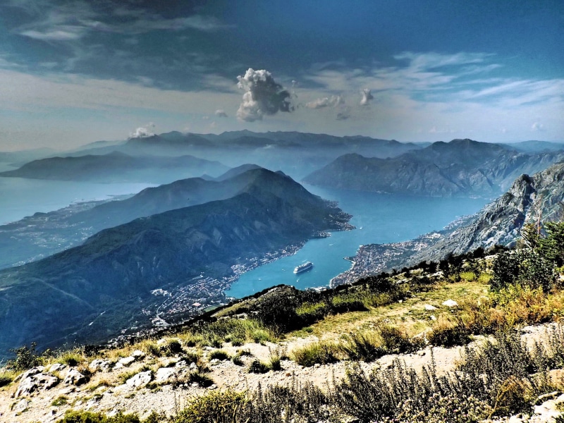 Europe, mountain, View, Montenegro, kotor, outdoors, Montenegrin, Mount Lovcen, fjord, aerial, Boka  Kotorska, water, rocky, landscape, ria, lake, scenics