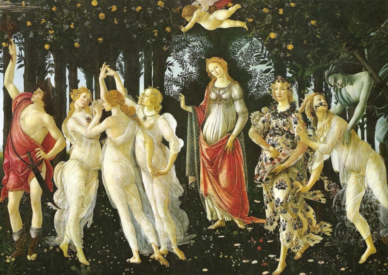 pintura, arte, botticelli, primavera, 1080P