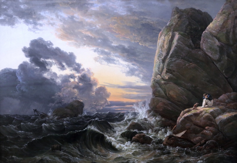 Morning after a Stormy Nacht, picture gallery, Norwegian painter, Johan Christian Clausen Dahl, 4K, Neue Pinakothek, Munich, Johan Christian Klausson Dahl