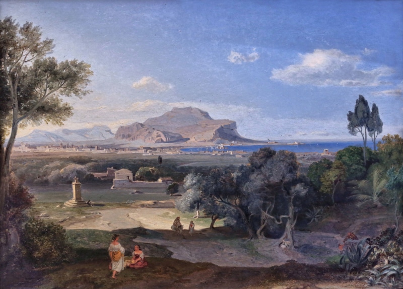 German landscape painter, Carl Anton Joseph Rothman, 4K, Carl Anton Joseph Rottmann, Munich, Palermo with Mount Pellegrino, 1832, Munich Neue Pinakothek