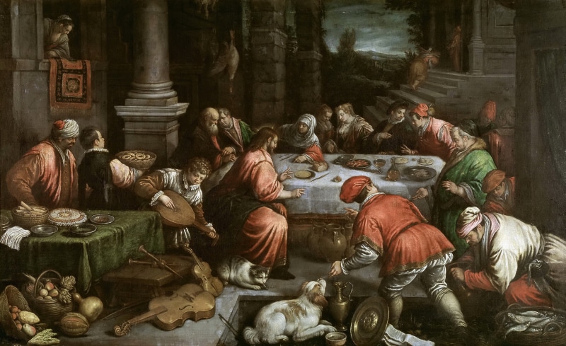 2K, mythology, The marriage in Cana of Galilee, genre, people, picture, Leandro Bassano