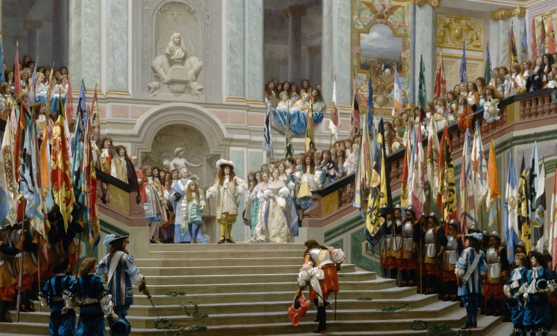 history, 4K, picture, Jean-Leon Gerome, genre, Reception of the Prince of condé by king Louis XIV in Versai, interior
