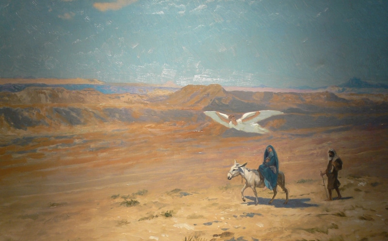mythology, picture, The flight into Egypt, angel, 1080P, Jean-Leon Gerome