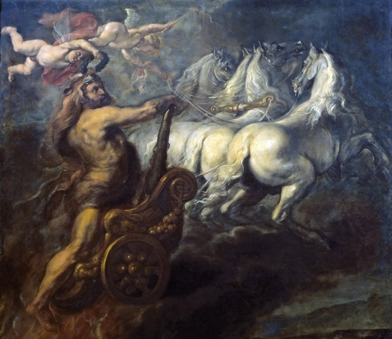 The Apotheosis Of Hercules, horse, mythology, Jean Baptiste Borrekens, picture, chariot, 1080P, angel
