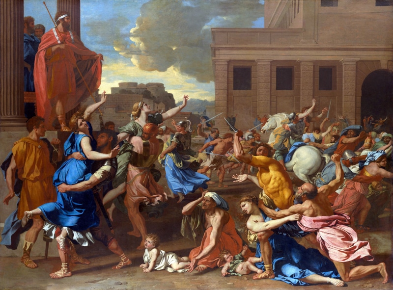 2K, painting, classic art, Rome, Nicolas Poussin, The Abduction of the Sabine Women