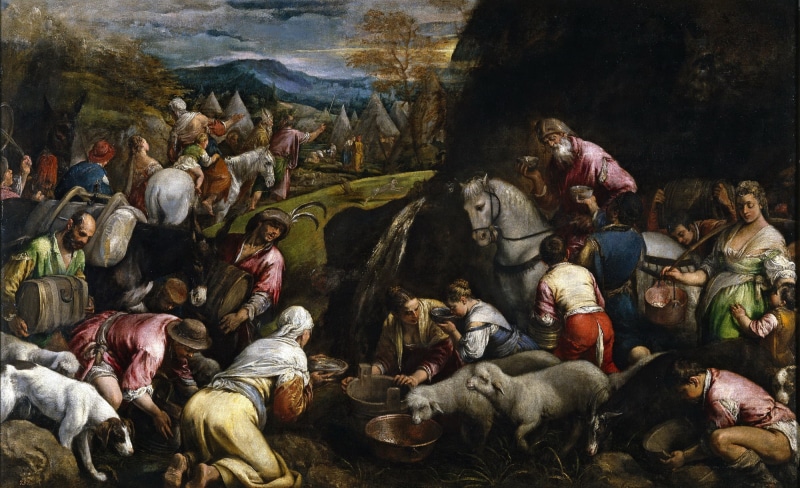 mythology, Jacopo Bassano, The Israelites Drinking The Miraculous Water, picture, history, people, genre, 1080P