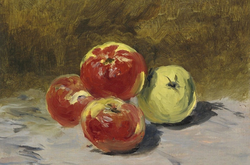 Eduard Manet, Edouard Manet, still life, picture, fruit, 1080P, Four Apples