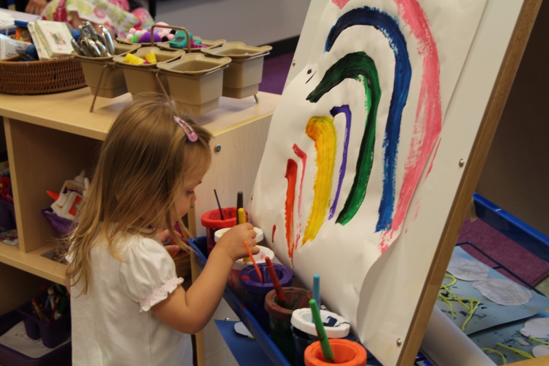 painter, holding, hairstyle, multi Colored, lifestyles, school, art and craft, innocence, brush, watercolor paints, one person, preschool, paintbrush, kid