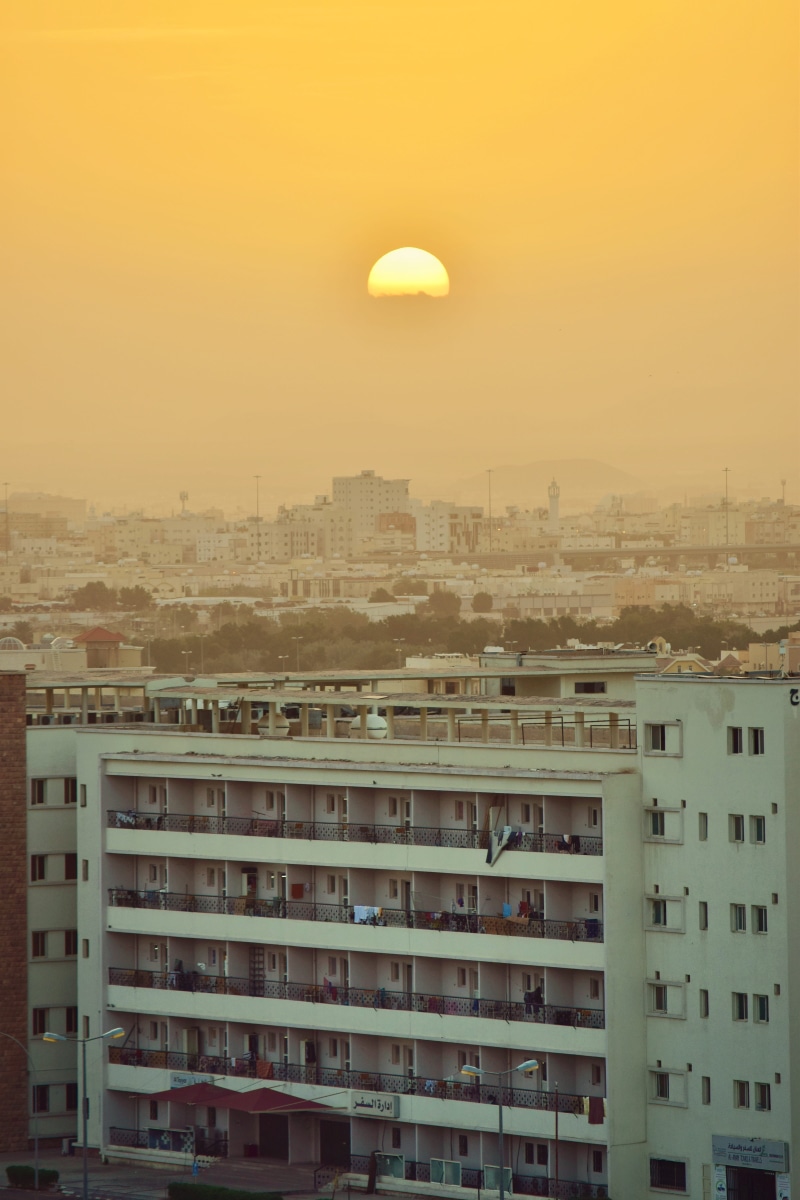 sky, skyscraper, metropolis, built structure, town, university, office building, sunset, architecture, cityscape, building exterior, urban, building, 5K