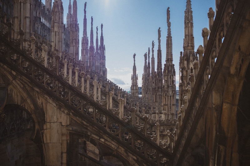 no people, steeple, milano, travel destinations, building, architectural column, nature, city, ancient civilization, low angle view, town, tourism, building exterior