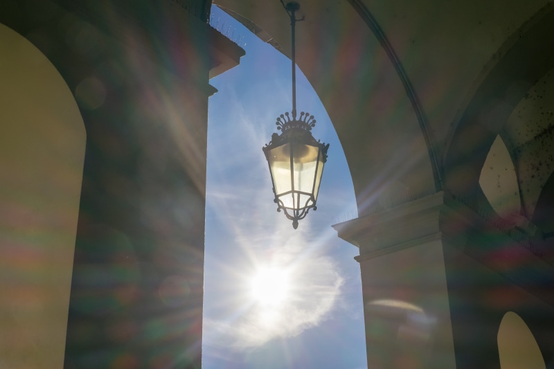 monument, outdoor, retro, landmark, tower, 4K, dark, building exterior, glass, building, outdoors, low angle view, spain, illumination, lamp, nature, antique