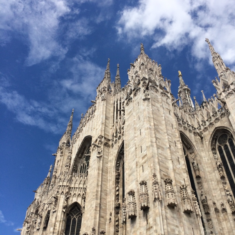 medieval, duomo Of Milan, tourism, exterior, panorama, city, outdoors, building, historic, spirituality, sky, italian, no people, nature, european, catholicism