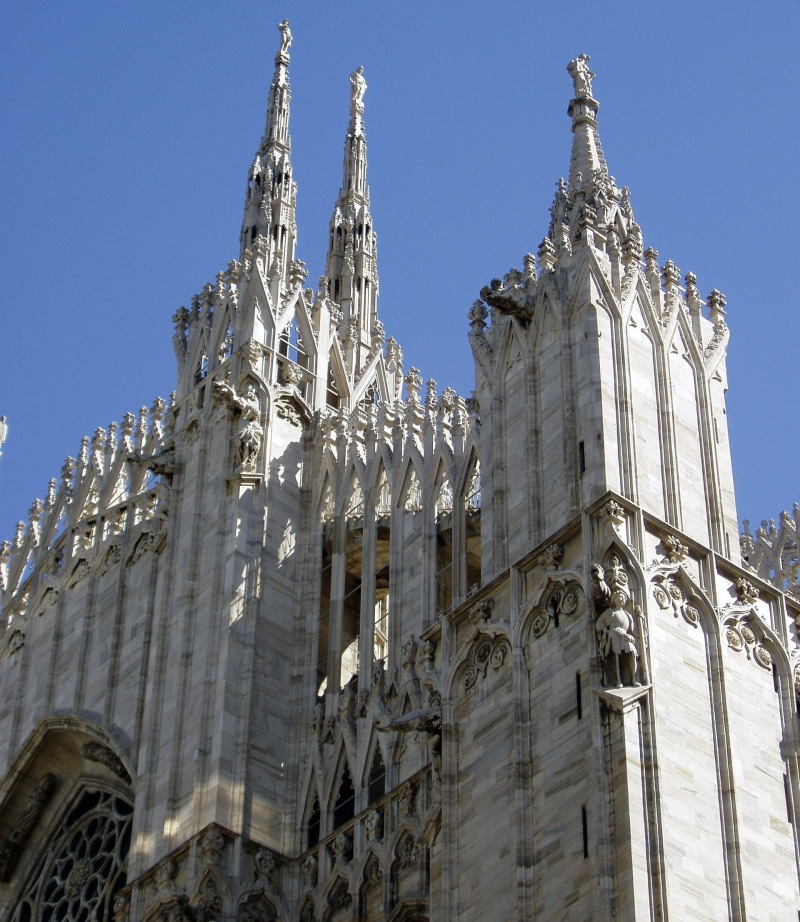 1080P, low angle view, the past, spirituality, city, day, clear sky, gothic Style, travel destinations, nature, famous Place, duomo Of Milan, dom, sky