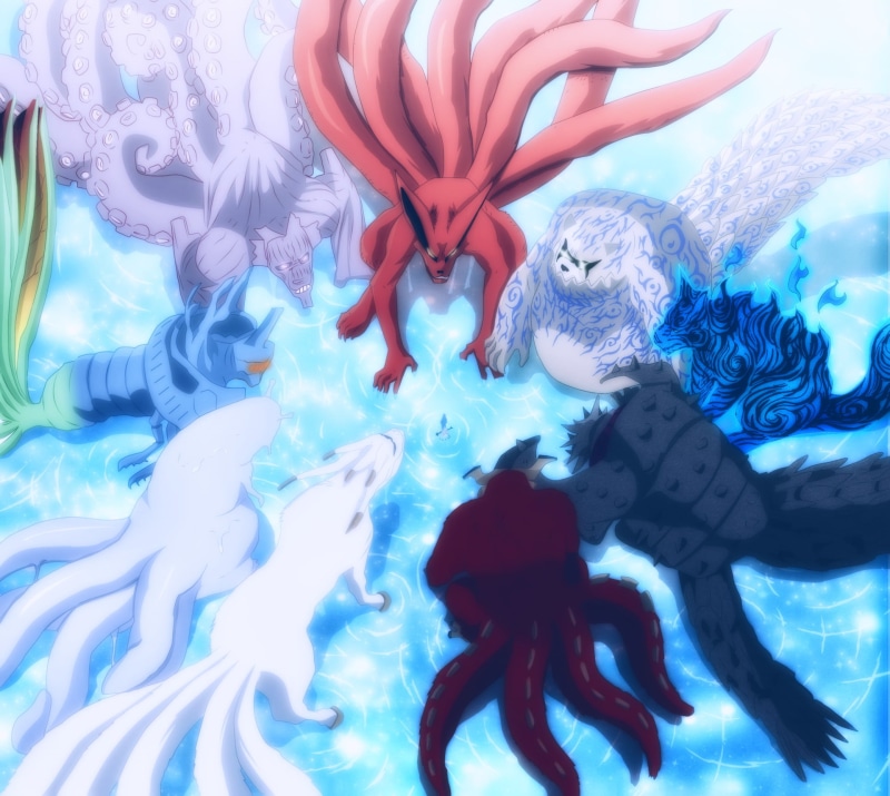 animal representation, 1080P, Gyûki (Naruto), swimming pool, close-up, nature, underwater, animal wildlife, Kokuô (Naruto), swimming, Naruto, Anime