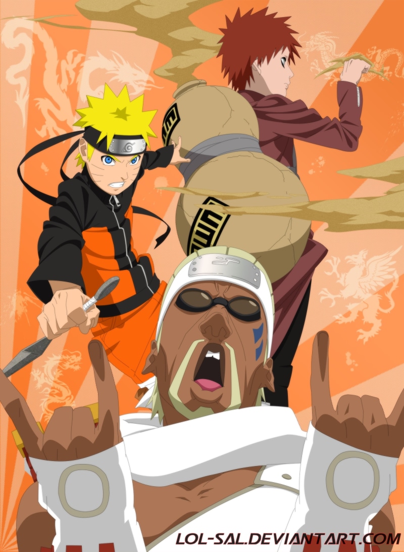 2K, x, uzumaki, naruto, killer, shippuden, Naruto: Shippuden, bee, jinchuuriki, gaara, anime, art, hd