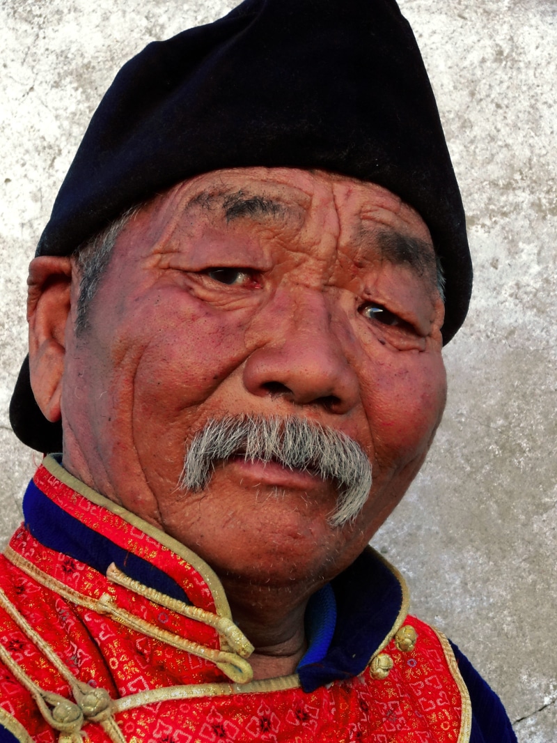 Mongolia, looking at camera, headshot, real people, mature men, old man, portrait, front view, adult, only men, clothing, wrinkled, men, close-up, senior adult