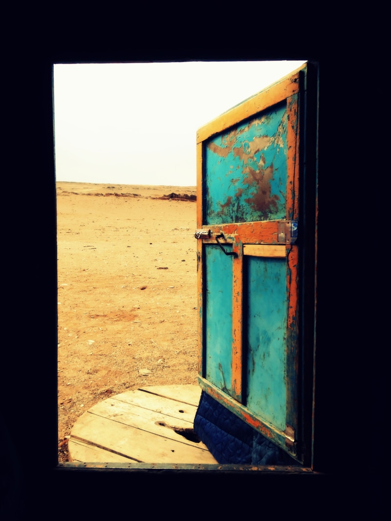 Yurt, nature, architecture, entrance, obsolete, old, auto post production filter, abandoned, no People, steppe, clear sky, rusty, transfer print, wood - material