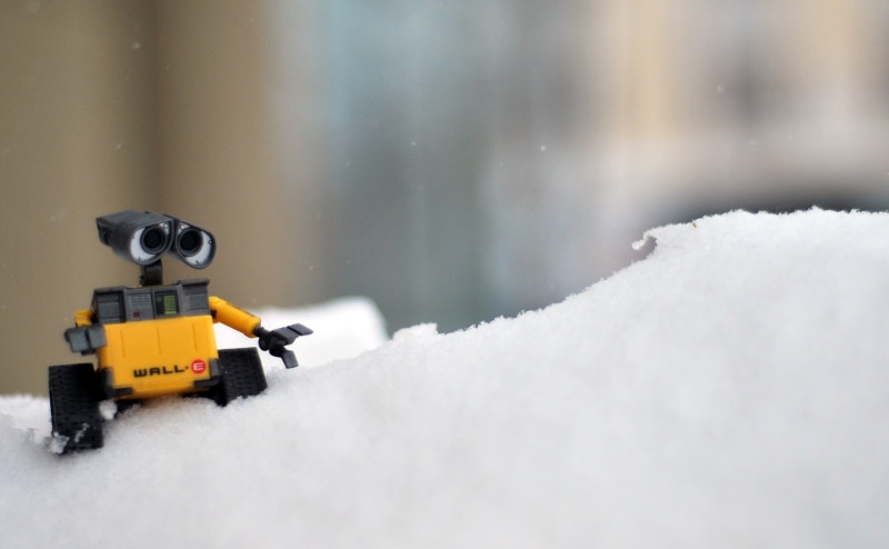 One, 365 Days, figure, e, Wall E, Object, wall, Action Figures, 2K, Quebec, Project, Miniature Figure, Wall-E, Day 7, miniature, Snow