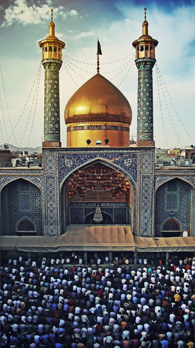 Islamic architecture, mosque, 5K, gold, Iran