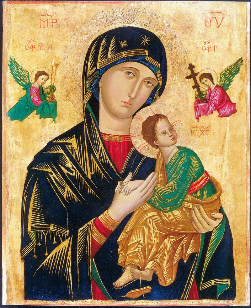 multi colored, maria, head veil, statue, mother of god, everlasting help, people, graceful, icon, belief, person, religion, mural, marie illustration, historically