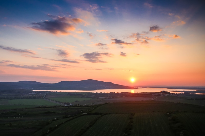 Sunset, blue, sunlight, panorama, clouds, dusk, sun, mountain, environment, tranquil scene, idyllic, dawn, scenics, nature, sunny, view, land, tranquility