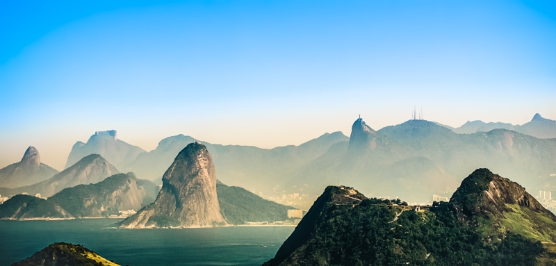 bay, travel, scenics - nature, mountains, sea, sky, panoramic, landscape, mountain, christ the redeemer, nature, mountain range, body, water, land, beauty in nature