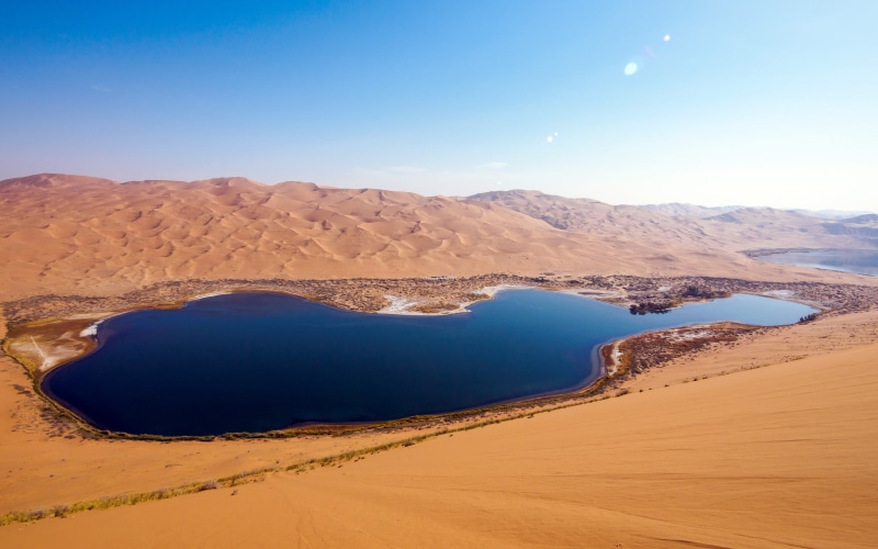nature, climate, desert, scenics - nature, inner, tranquil scene, blue, mountain, full moon, land, landscape, tranquility, non-urban scene, arid climate