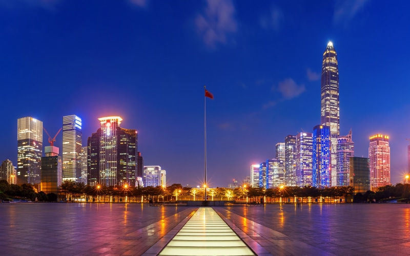 built structure, modern, skyscraper, nature, financial district, china, no people, building exterior, landscape, view, reflection, ping, building, office