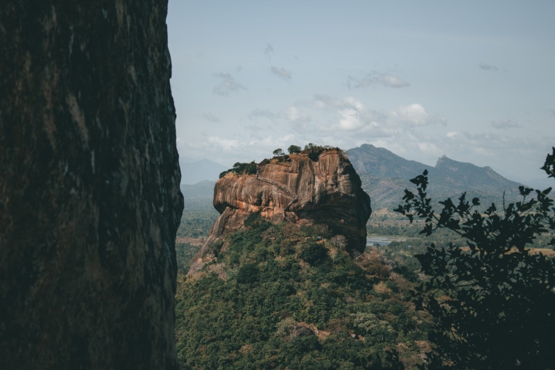 backpacking, rock - object, day, sky, travel, landscape, mountain range, pindurangala rock, sigiriya, tranquility, plant, beauty in nature, ancient rock