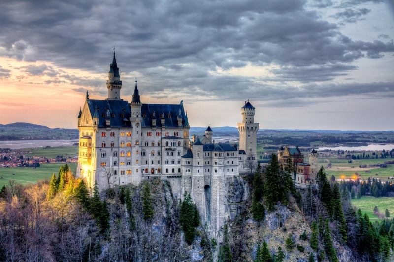 travel destinations, plant, outdoors, religion, the past, architecture, water, belief, building, blue, Neuschwanstein Castle, building exterior, spirituality