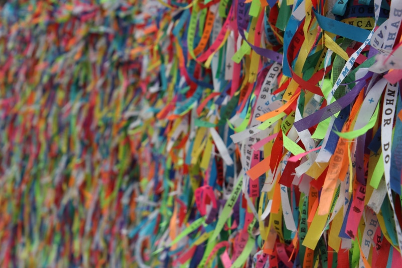 brazil, traditional, ribbon - sewing item, day, bonfim, people, backgrounds, multi colored, hanging, paper, catholicism, ribbon, bahia, abundance, large group of objects