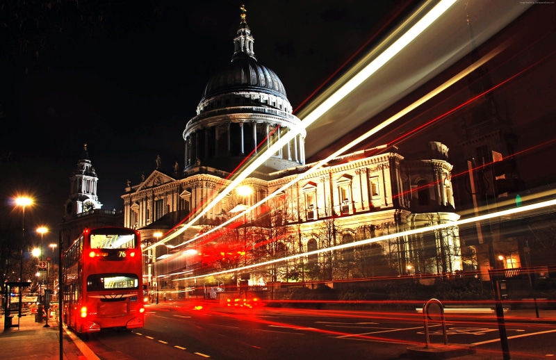 London, 2K, Tourism, England, Travel, night, St Pauls Cathedral