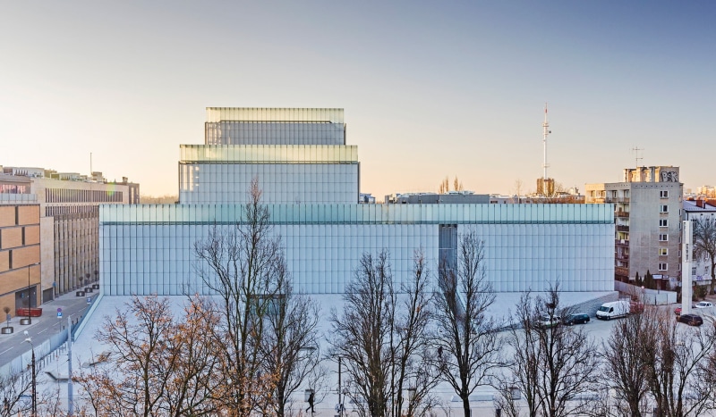 Lublin, modern, theaters, Poland, tall - high, building, office building exterior, 1080P, winter, city, skyscraper, clear sky, bare tree, tower, sky, tree