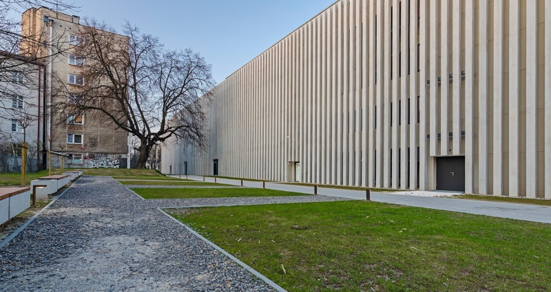 modern, nature, no people, Poland, building exterior, 1080P, Polish, built structure, wall - building feature, Lublin, empty, building, plant, bare tree