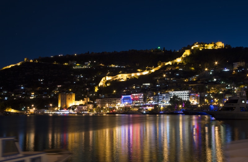 marine, river, no people, illuminated, outdoors, antalya, alanya castle, kızılkule, 5K, light, turkey, landscape, antalya mediterranean, views of the sea