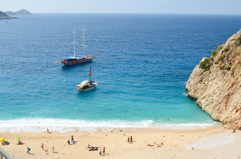 mode of transportation, 4K, sand, scenics - nature, turkey, large group of people, marine, day, mediterranean, blue, sky, nature, crowd, beach, outdoors