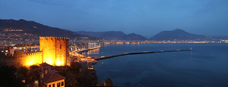 fuel and power generation, building, sea, alanya, no people, beach, building exterior, antalya, pollution, city, blue, travel destinations, 8K, nature