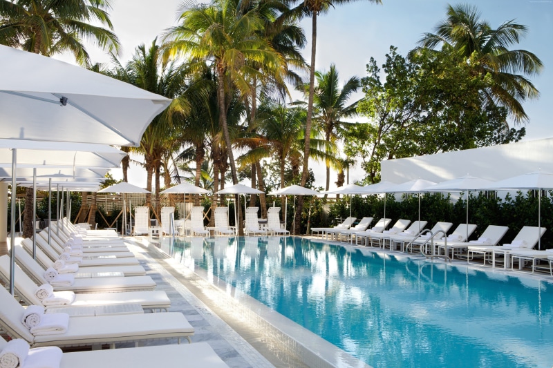 vacation, water, Metropolitan by COMO, sunbed, travel, Miami, 5K, sky, booking, hotel, pool, palm