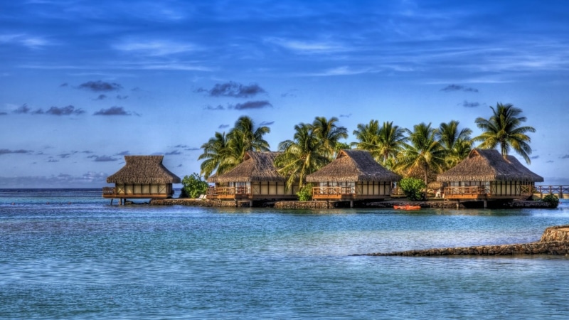 house, summer, nature, vacation, tropics, waterfront, water, sky, residential district, tourism, tree, coast, thatched roof, island, islet, tropical climate